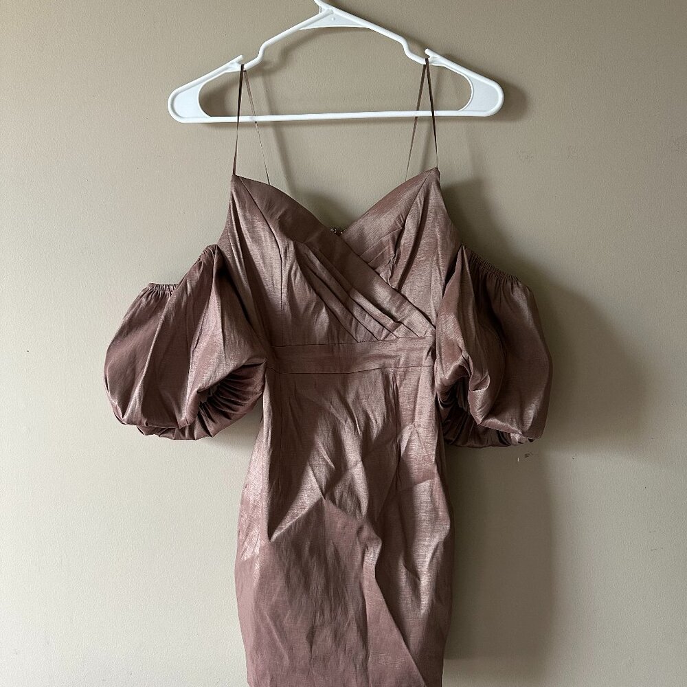 Apricot Lane DO + BE Off the Shoulder Puff Sleeve Formal Dress